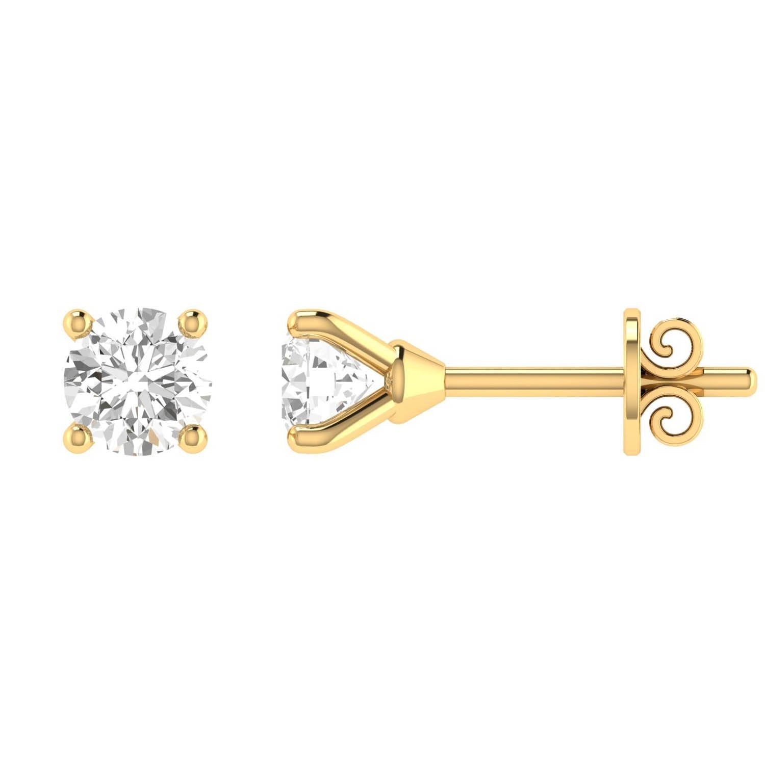 Diamond Stud Earrings with 0.25ct Diamonds in 9K Yellow Gold - 9YCE25