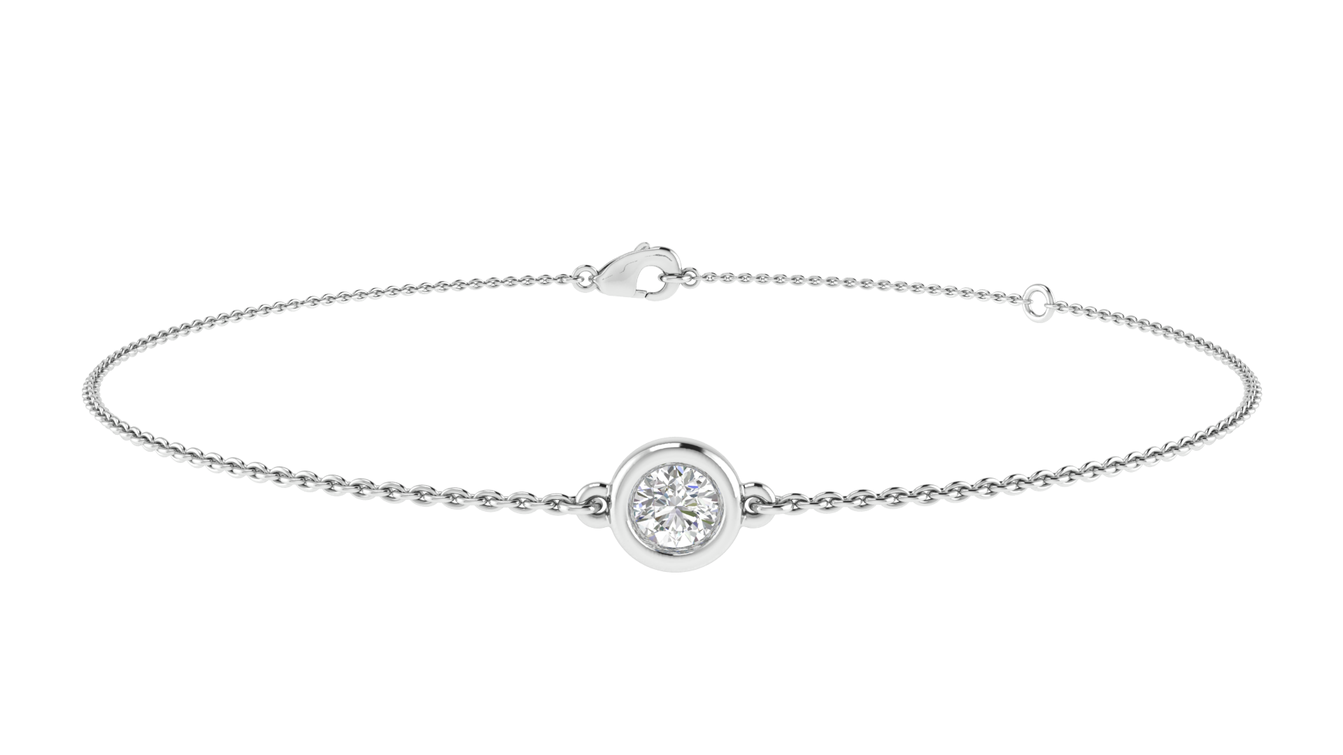Diamond Round Bracelet with 0.15ct Diamonds in 9K White Gold