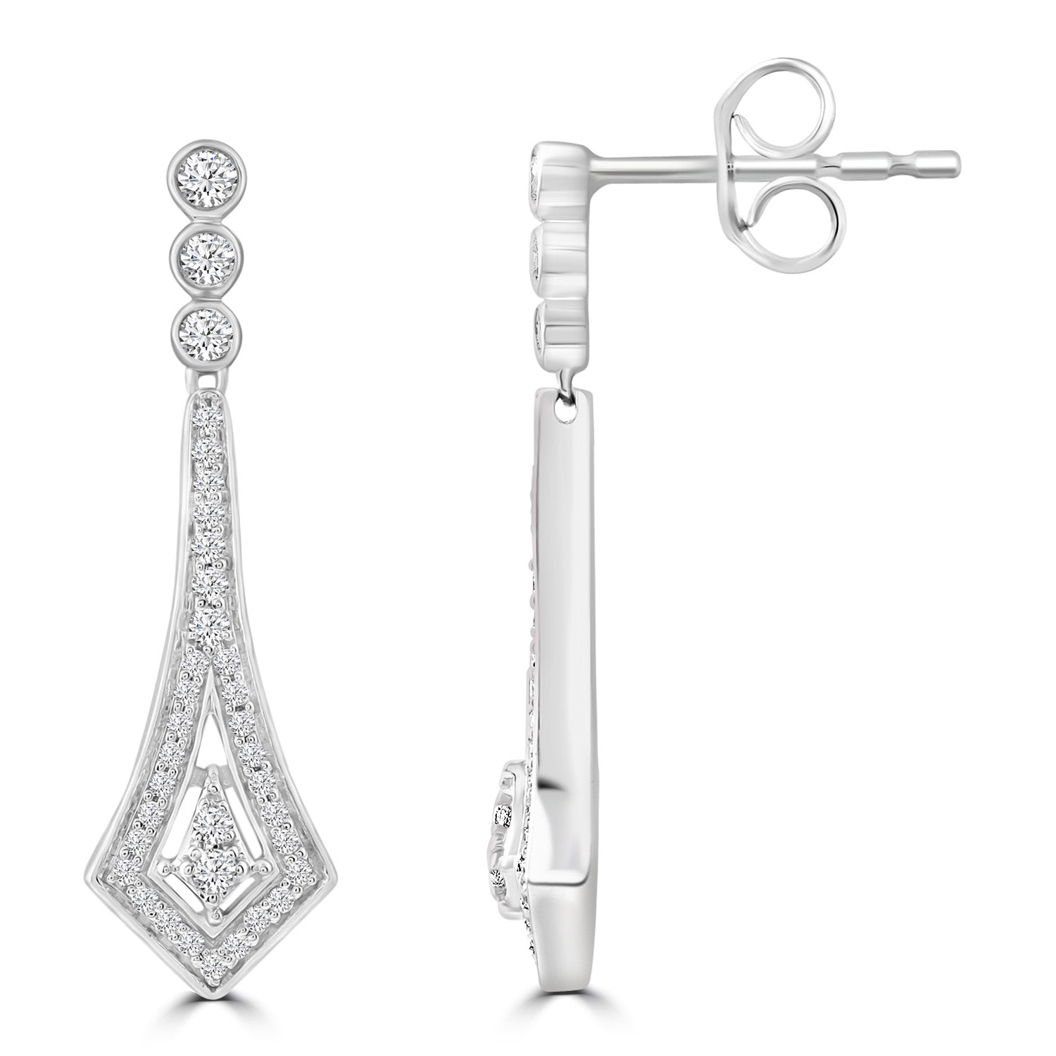 Diamond Drop Earrings with 0.33ct Diamonds in 9K White Gold