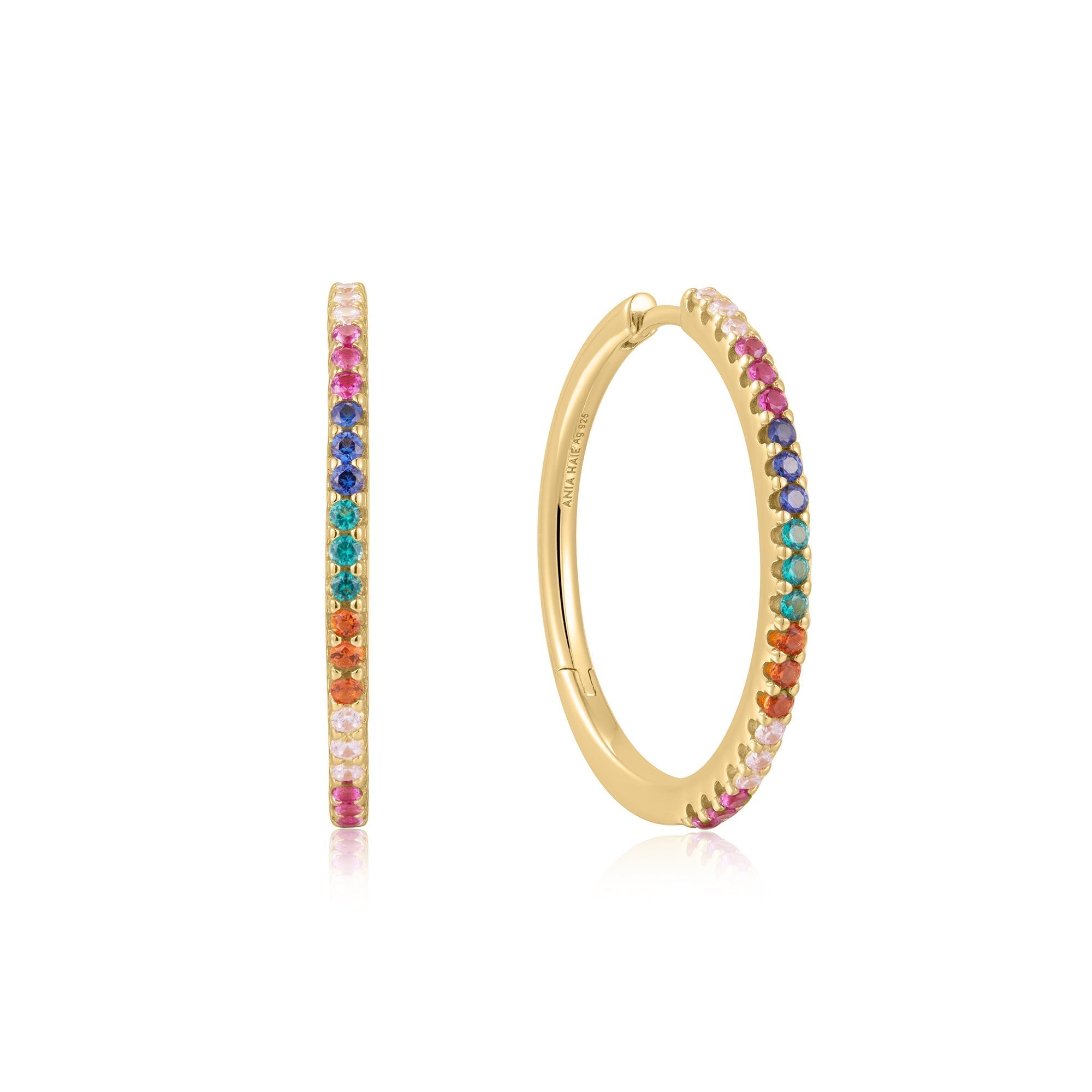 Ania Haie Gold Rainbow Pave Hoop Earrings