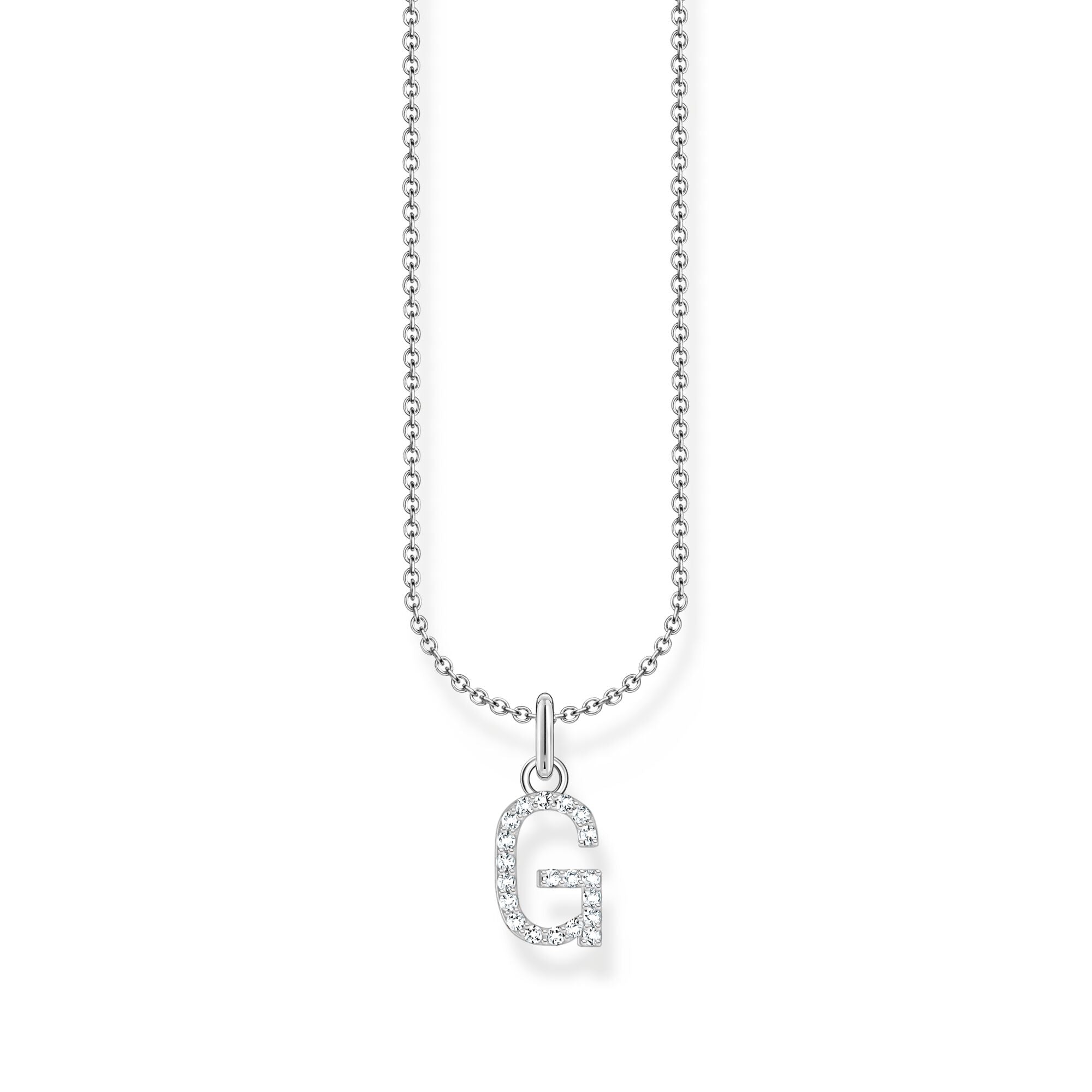 THOMAS SABO Necklace with letter pendant G and white zirconia - silver