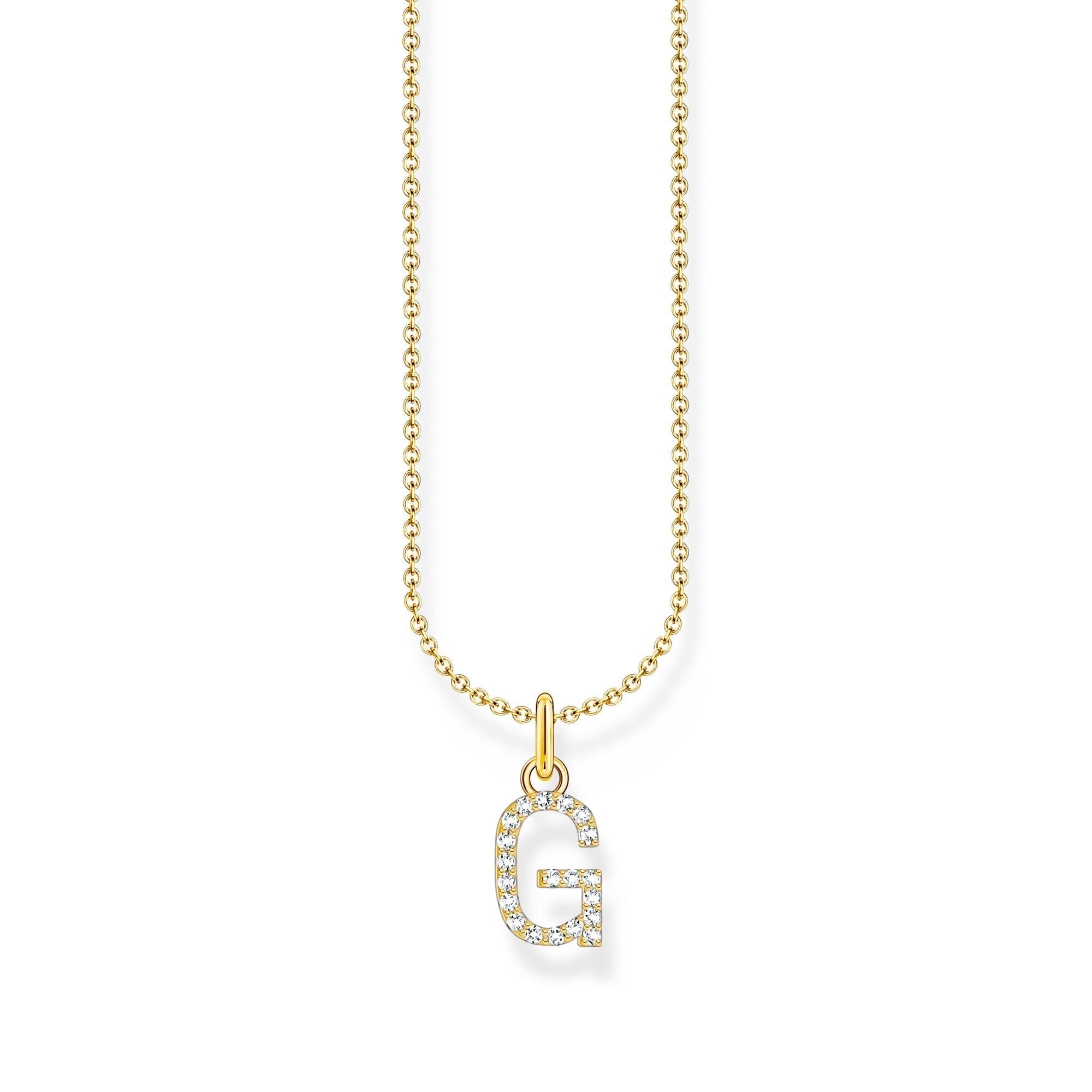 THOMAS SABO Necklace with letter pendant G and white zirconia - gold