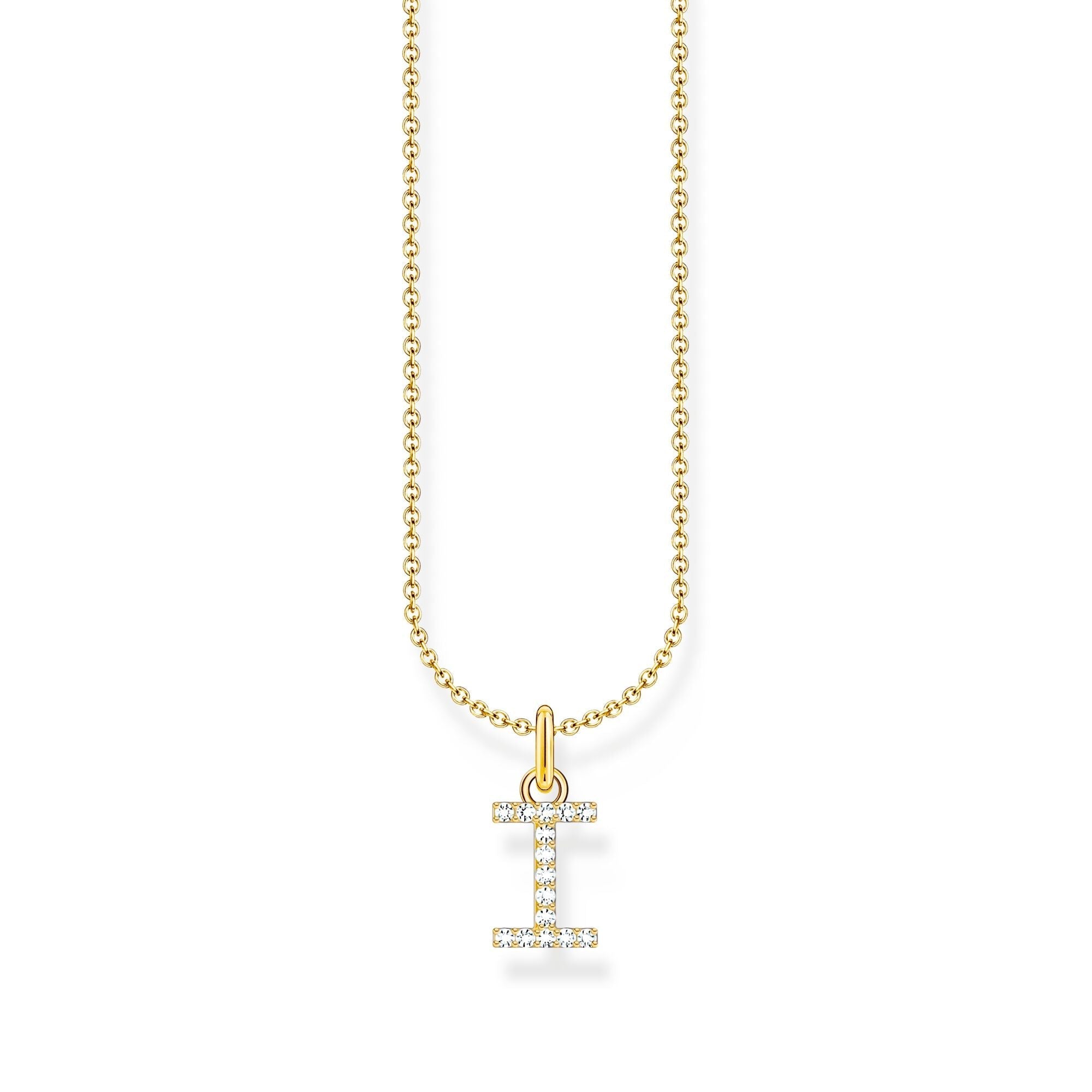 THOMAS SABO Necklace with letter pendant I and white zirconia - gold