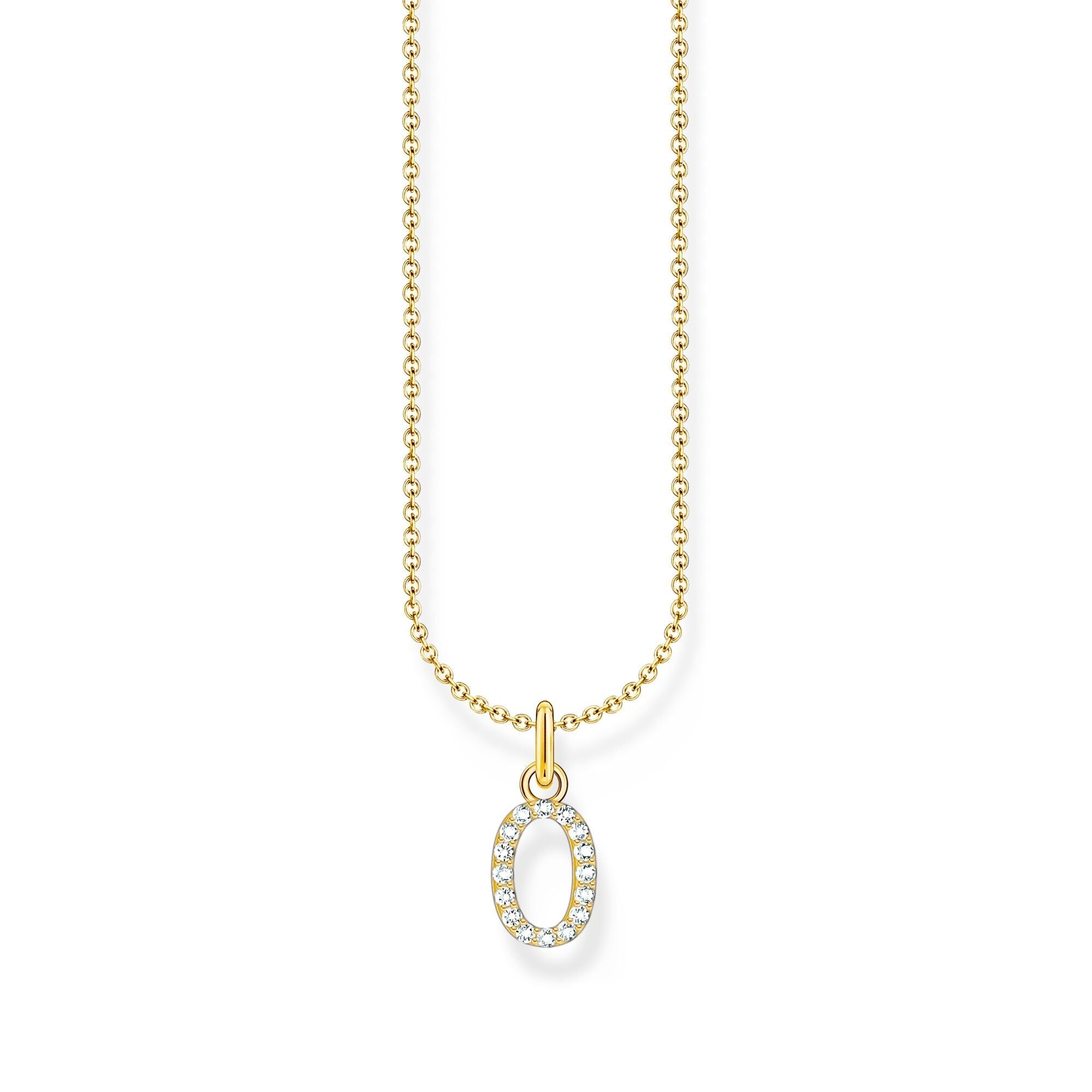 THOMAS SABO Necklace with letter pendant O and white zirconia - gold