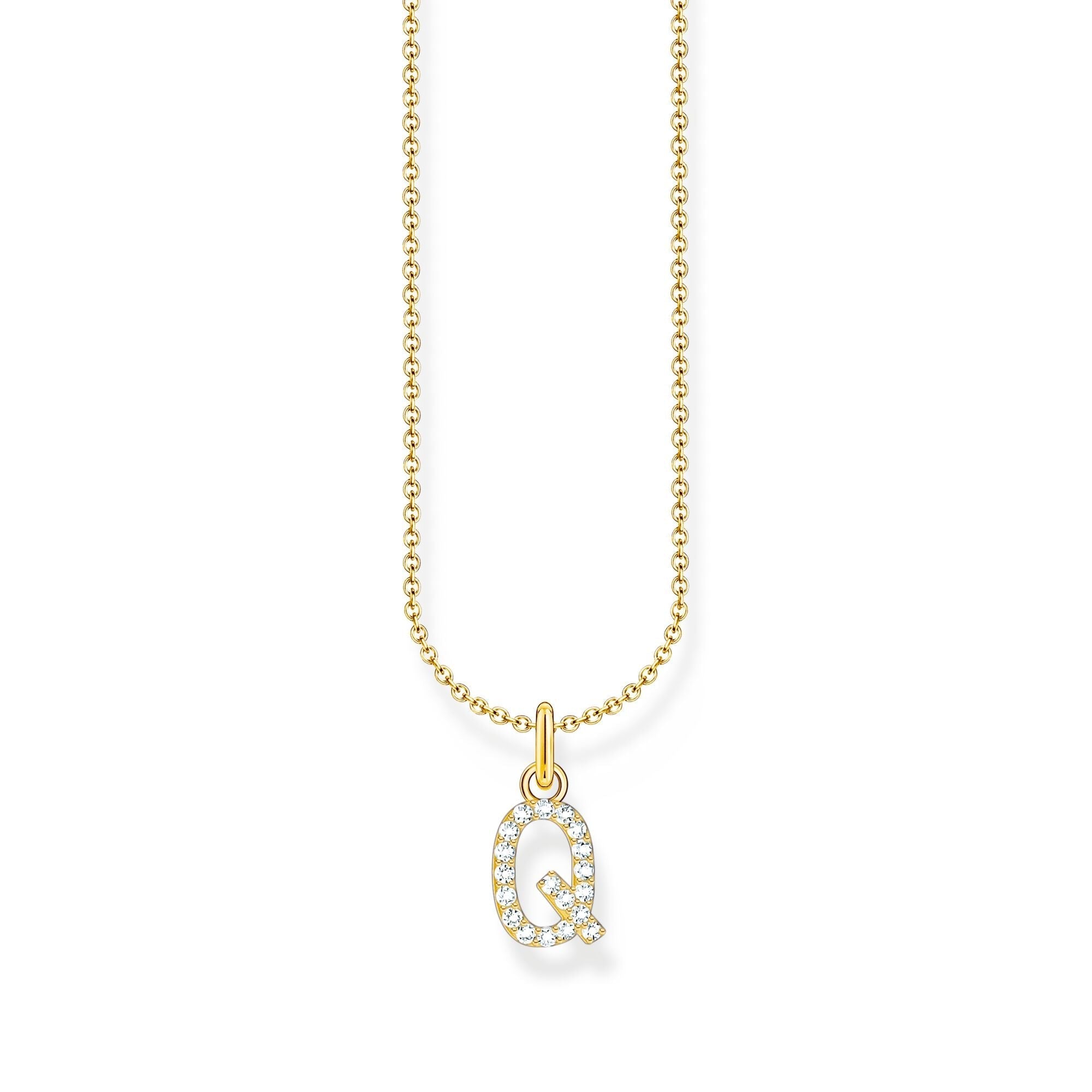 THOMAS SABO Necklace with letter pendant Q and white zirconia - gold
