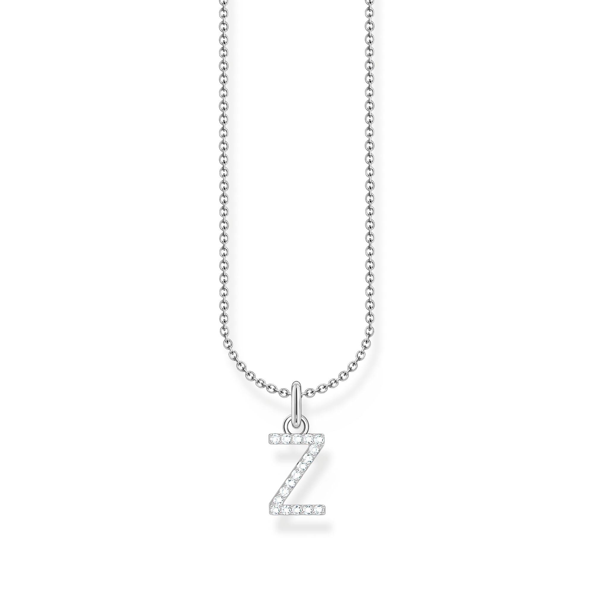 THOMAS SABO Necklace with letter pendant Z and white zirconia - silver