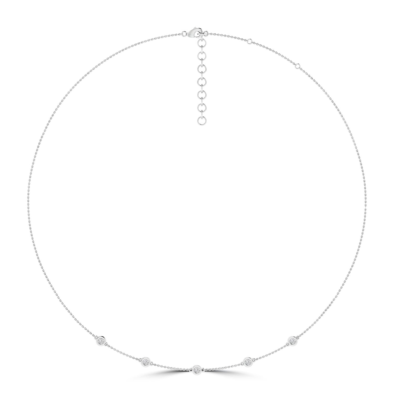 Diamond Necklace with 0.25ct Diamonds in 9K White Gold
