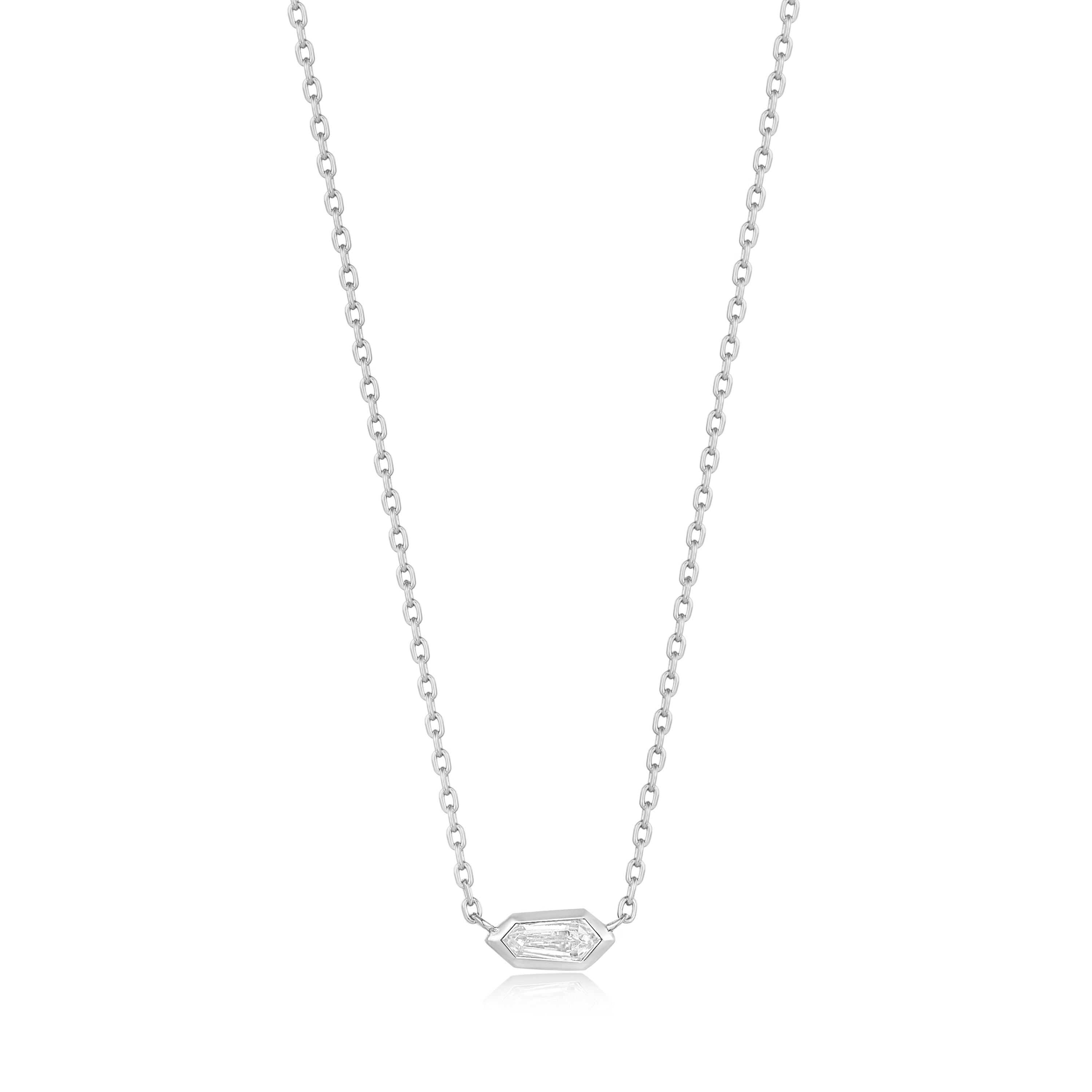 Ania Haie Silver Sparkle Emblem Chain Necklace