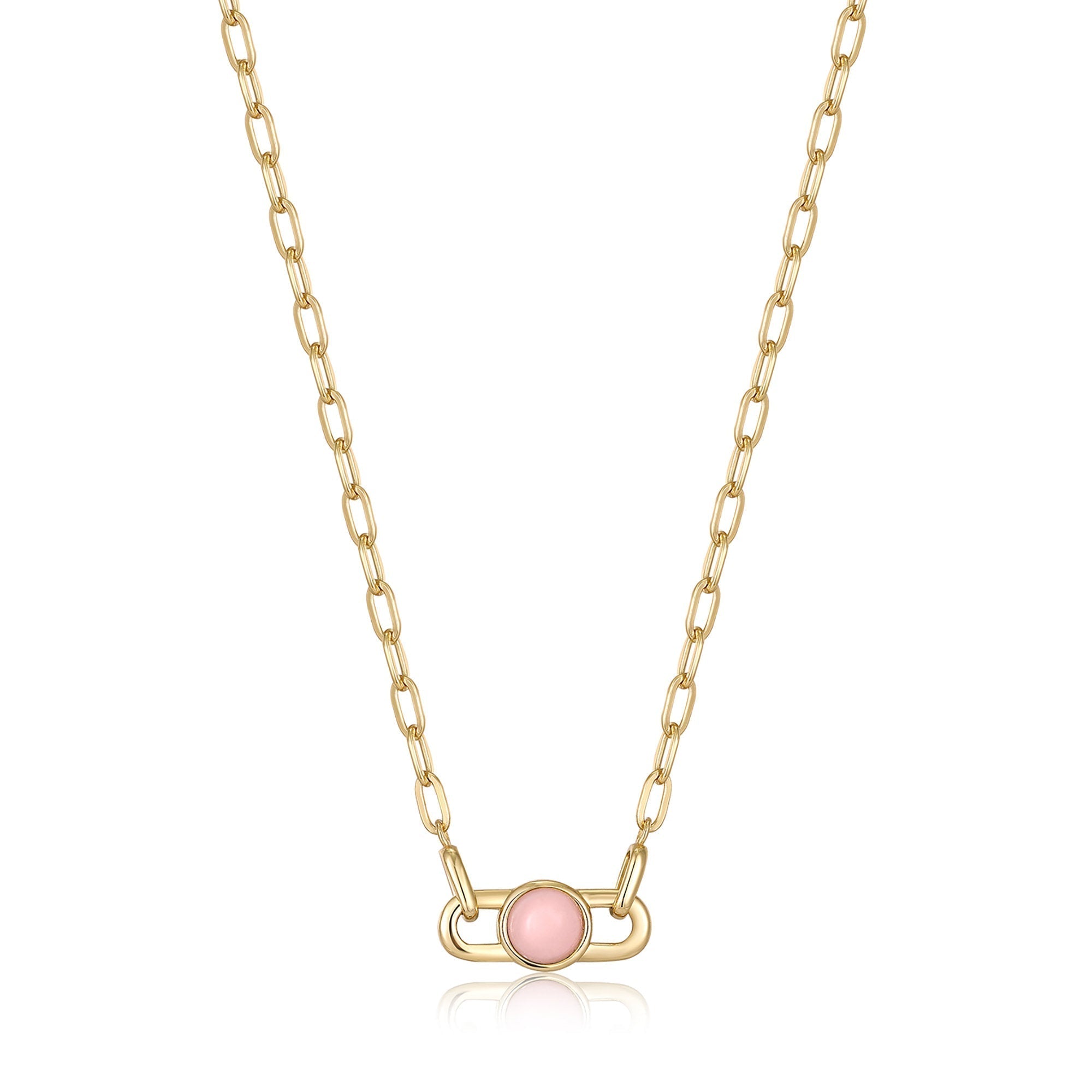 Ania Haie Gold Orb Rose Quartz Link Necklace