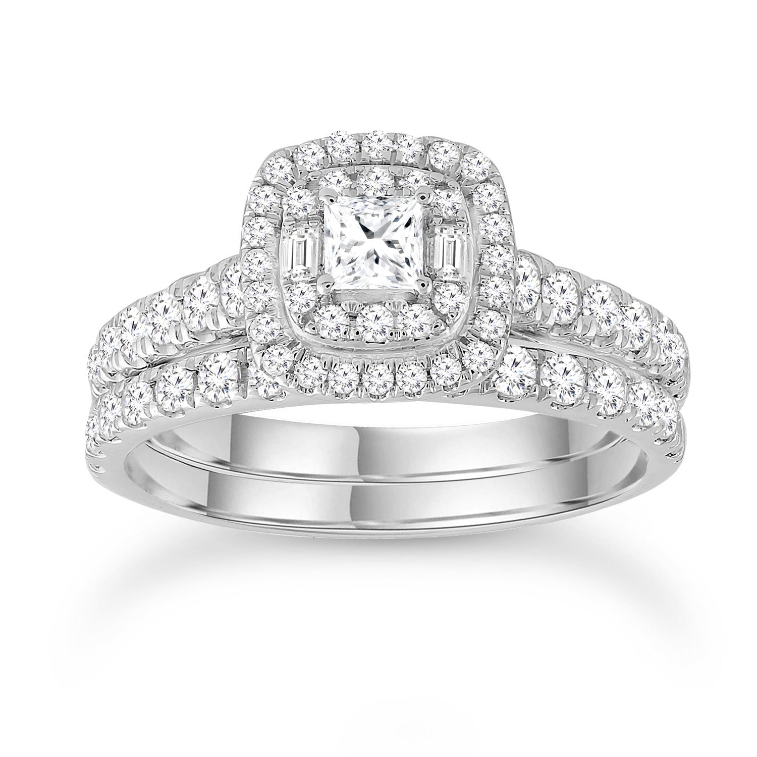 Diamond Ring with 1.00ct Diamonds in 9K White Gold