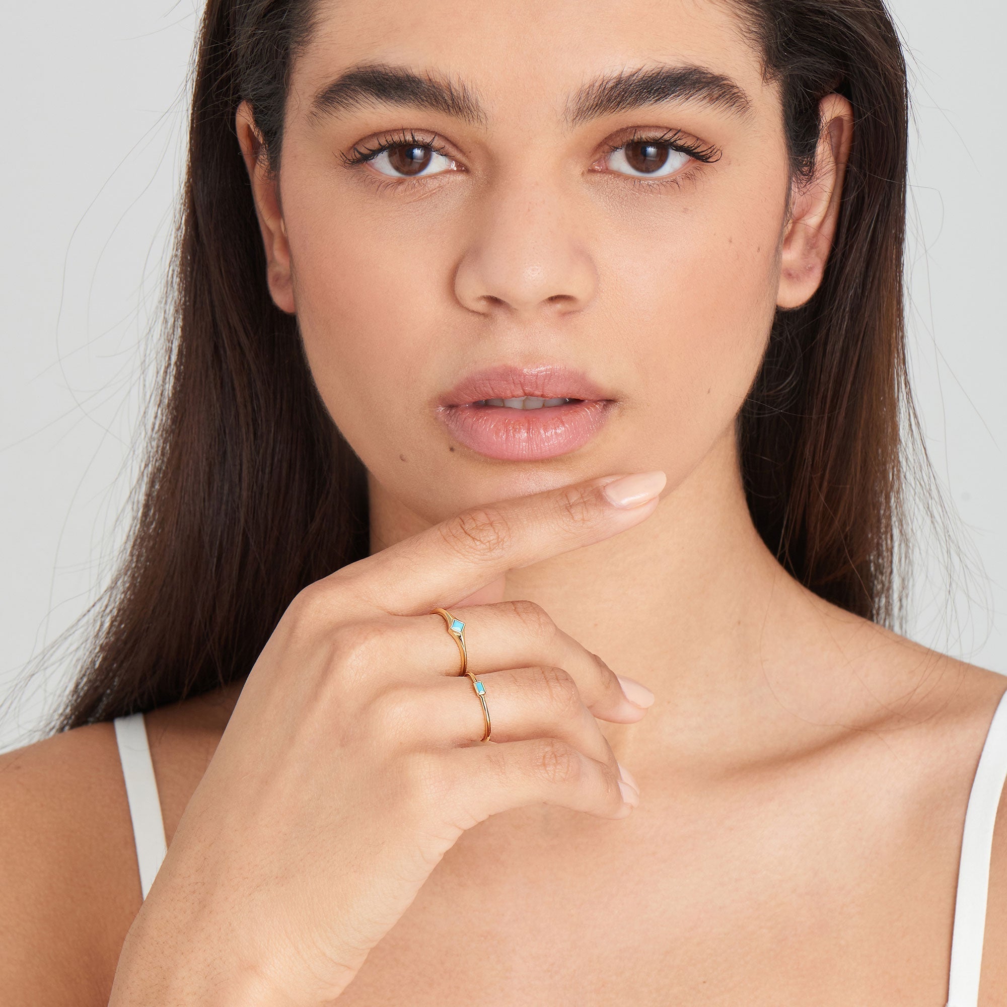 Ania Haie Turquoise Mini Signet Gold Adjustable Ring