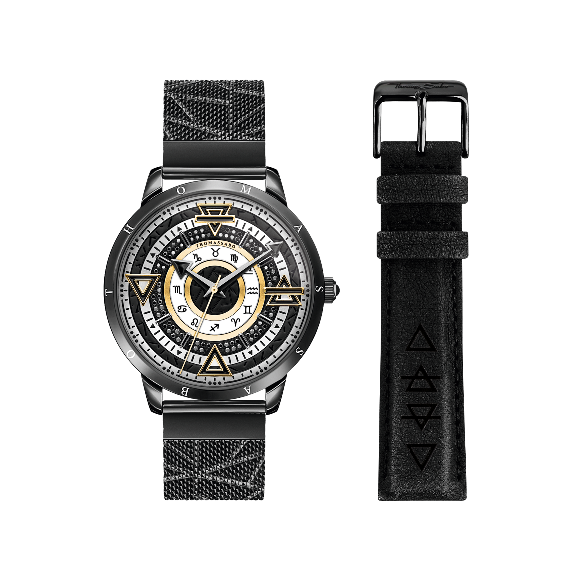 THOMAS SABO Elements of Nature Watch with black stones two-tone