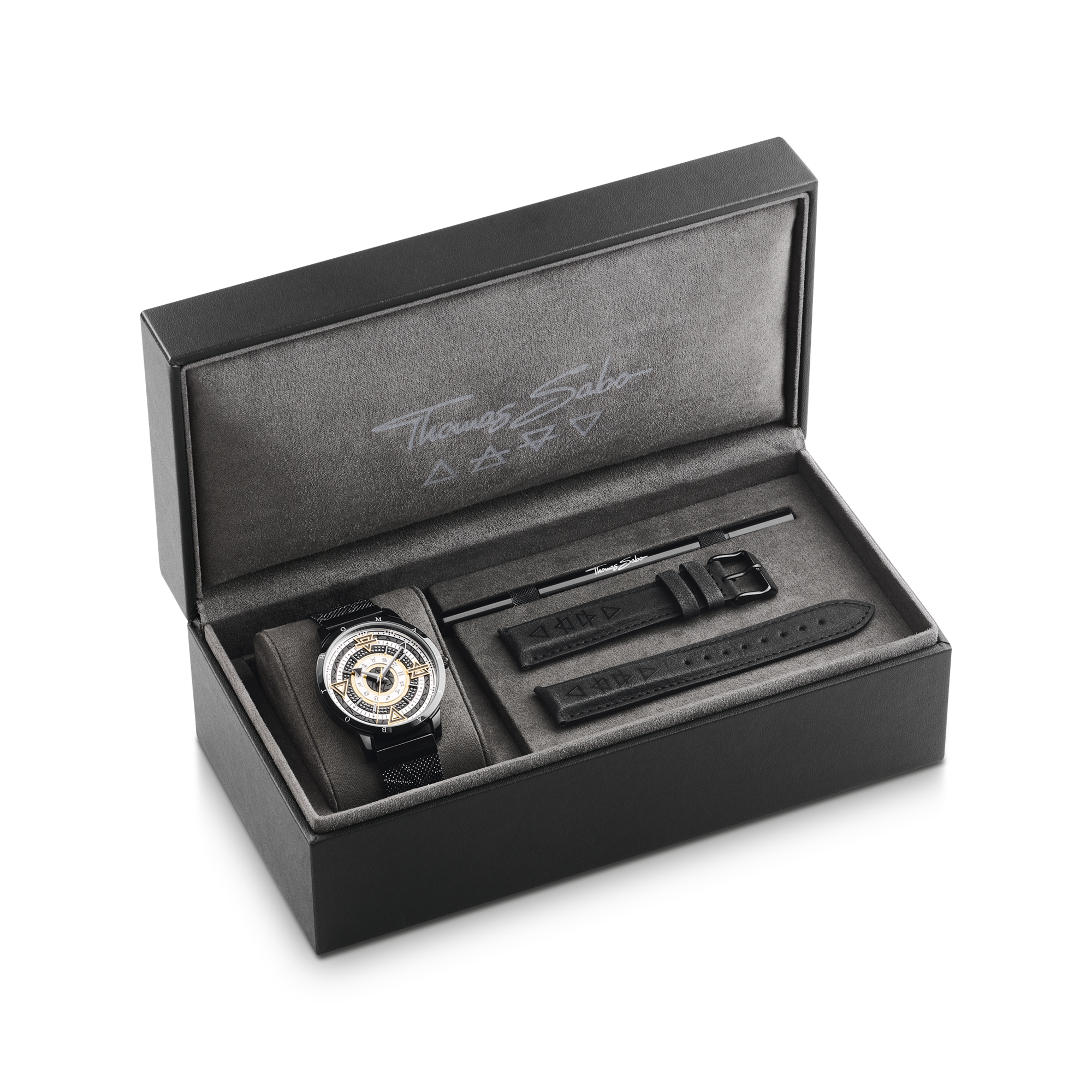 THOMAS SABO Elements of Nature Watch with black stones two-tone