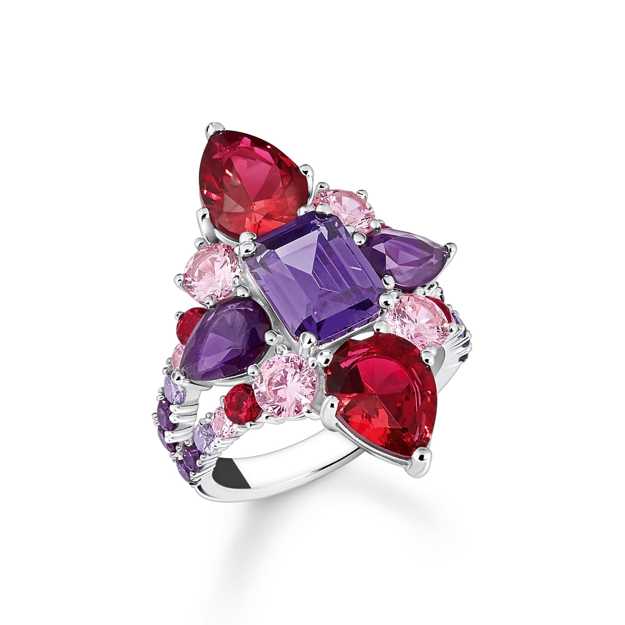 THOMAS SABO Heritage Glam Cocktail Ring with Colourful Stones