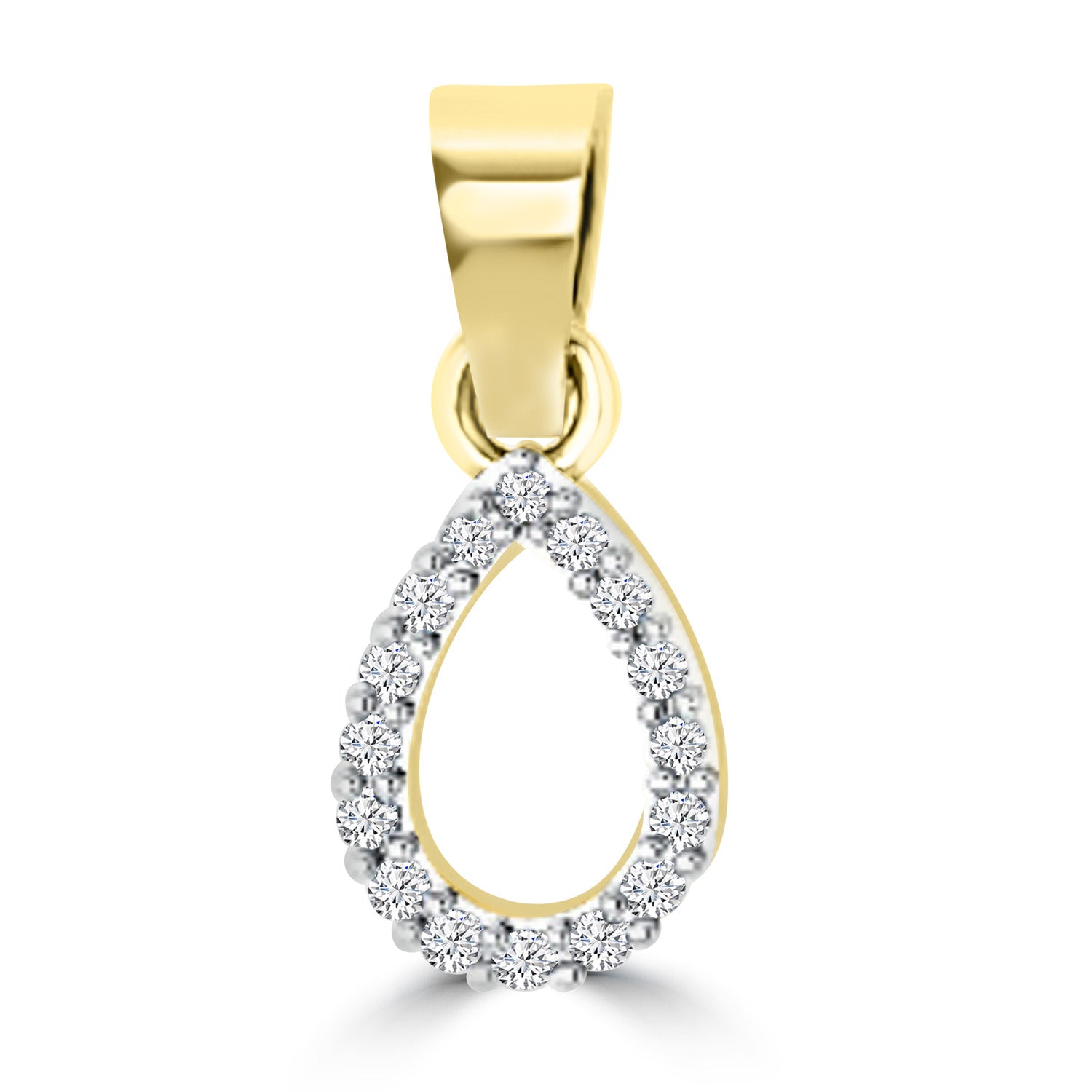 0.07ct GH I1 Diamond Tear Drop Pendant in 9K Yellow Gold