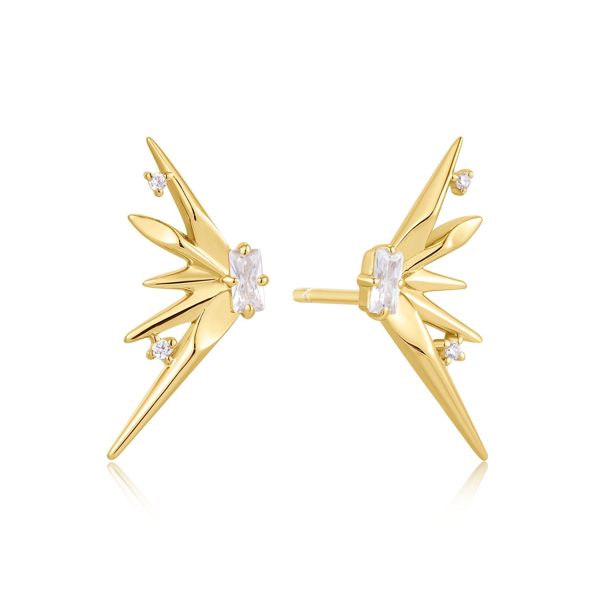 Ania Haie Gold Statement Spike Stud Earrings