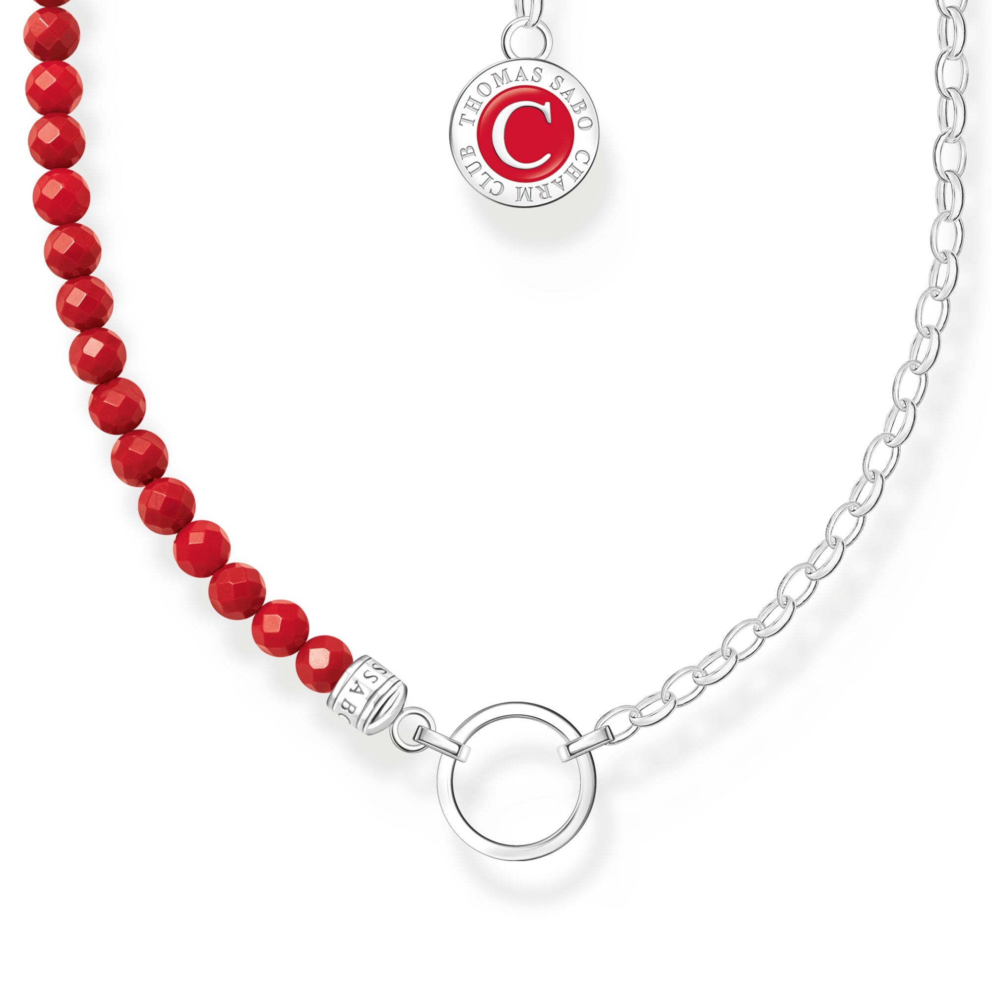 THOMAS SABO Member Charm Necklace with Red Beads