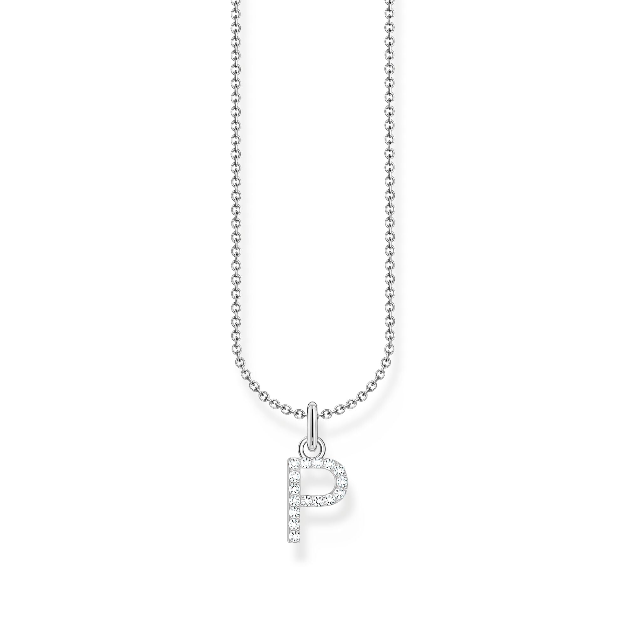 THOMAS SABO Necklace with letter pendant P and white zirconia - silver