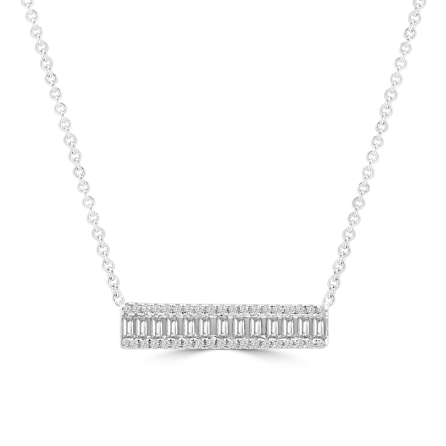 0.18ct HI I1 Diamond Necklace 45cm in 9K White Gold