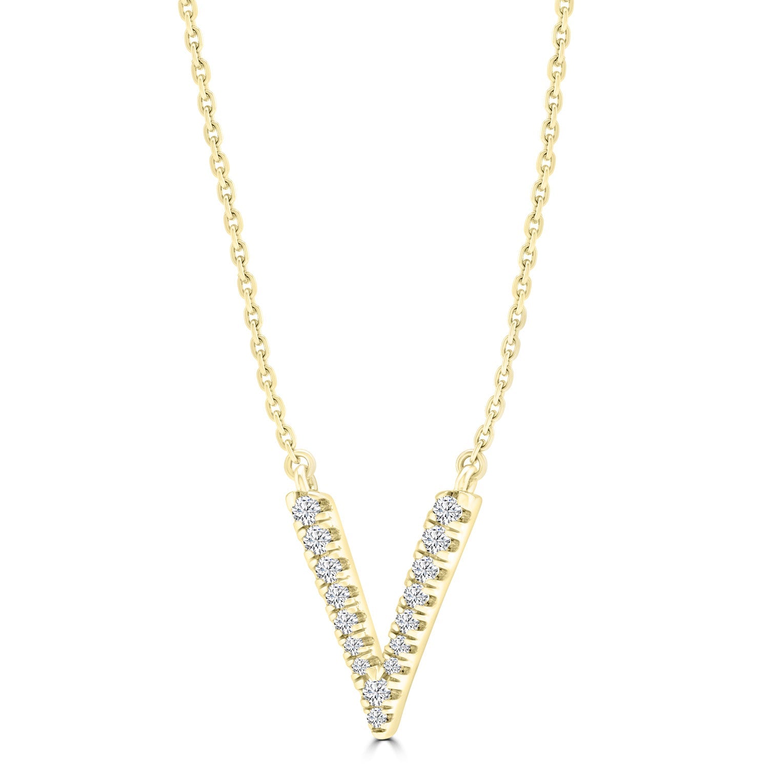 0.10ct HI I1 Diamond Necklace 40-45cm in 9K Yellow Gold